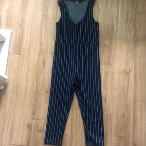Navy Striped Jumpsuit